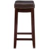 Claridge 32" Backless Indoor Bar Stool, Black with Black Faux Leather, Includes 1 Stool
