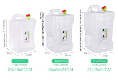 Outdoor Plastic Water Storage Barrel Thick White Transparent With Faucet (Option: White Square Bucket 18L)