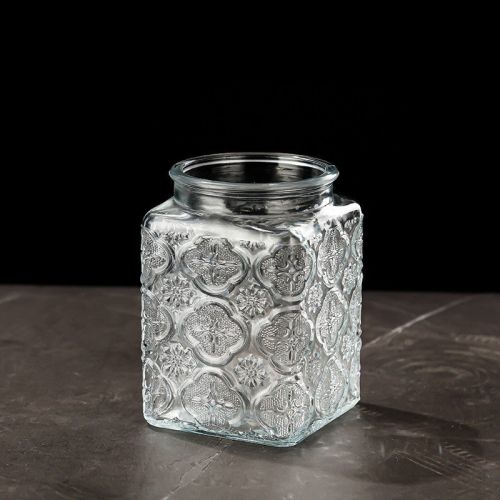 Vintage Crabapple Flower Glass Sealed Jar Candy Snack Storage Jar