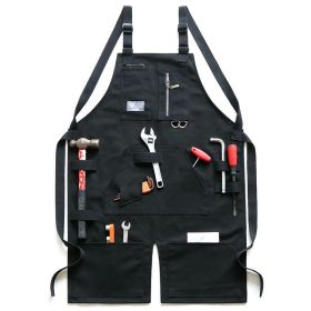 Work Clothes Gardening Artist Hand-made Hairdressing Waterproof Apron (Color: BLACK)